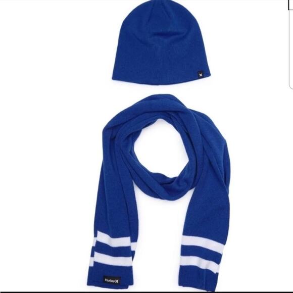 Hurley New Yorker Beanie & Scarf Set One Size Unisex - Picture 1 of 4
